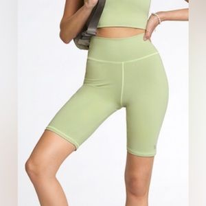 High waisted biker shorts in olive. (Matching top available)